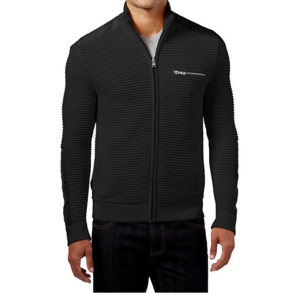 NWT INC International Concepts Men's Hale Ottoman Ribbed Zip-up Sweater Jacket - Picture 1 of 12